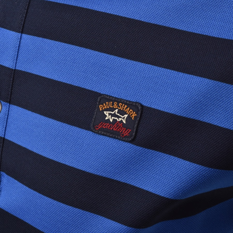 Alternative Image for ProductPaul And Shark Striped Polo T Shirt Navy3